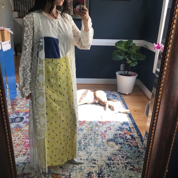 Anthropologie Tops - Hitherto XS Cardigan duster fringe bridal wrap